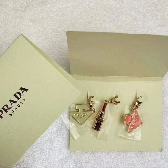 Prada Gold and Pink 3pc. Charm Set - Picture 3 of 6